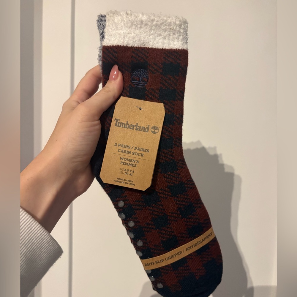 Timberland Women's Plaid Cabin Socks - 2 Pairs NWT